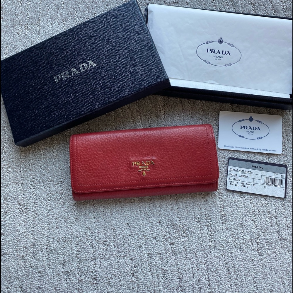 Authentic PRADA red wallet